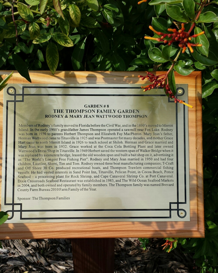 Thompson Family plaque
