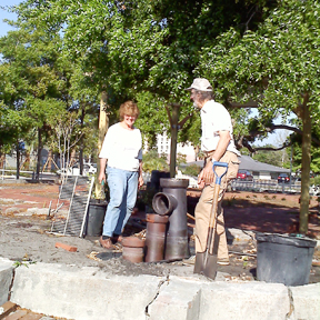 Installing the water pipe fountain
